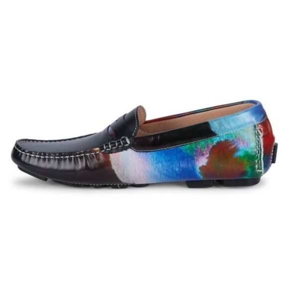 Robert Graham Sonny Leather Loafer Black/Multi
 NWOT main image 6